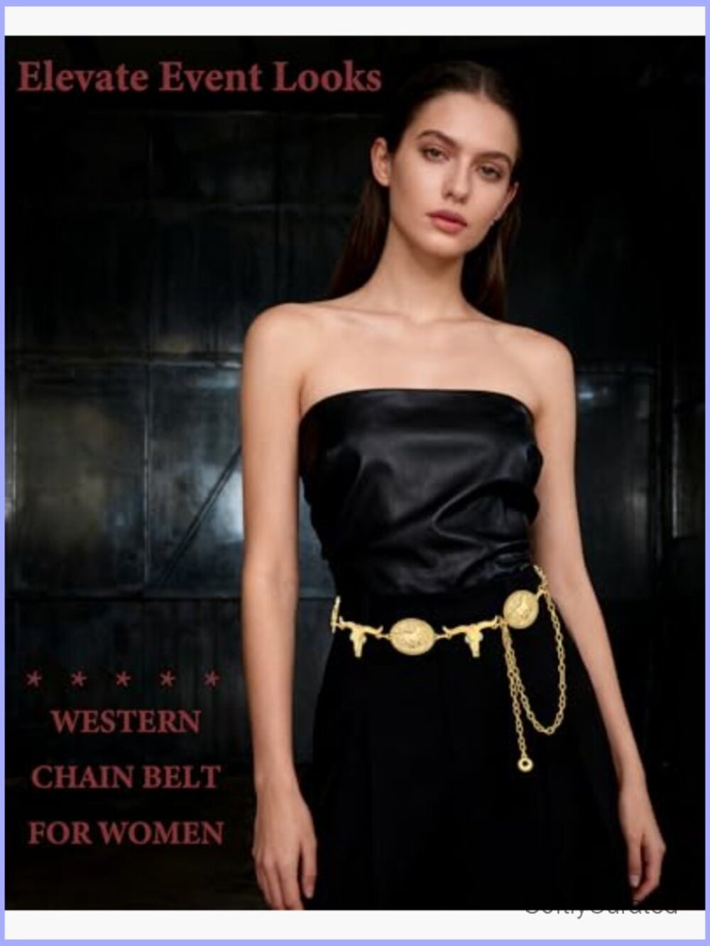 Vintage Western Concho Chain Belt Cowgirl Waist Chain for Dresses - Picture 6 of 7